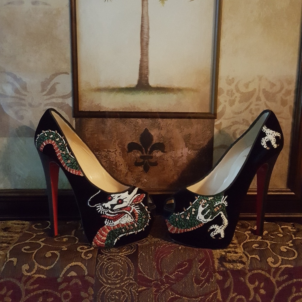 Christian Louboutin Peep Shoes Heel Platform